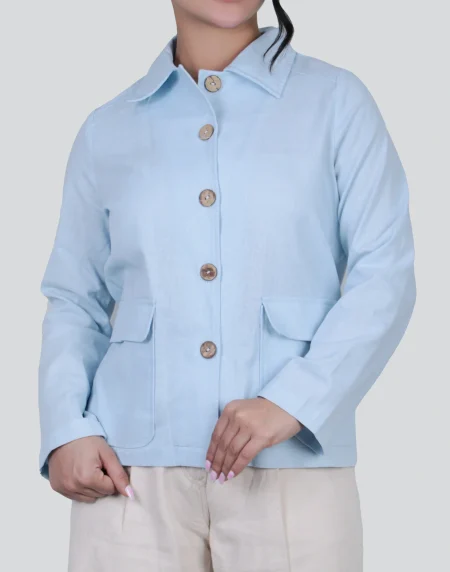 کت لینن جیب پاکتی
