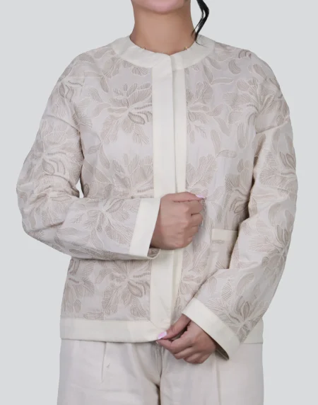 کت کراپ یقه گرد - نمای دوم