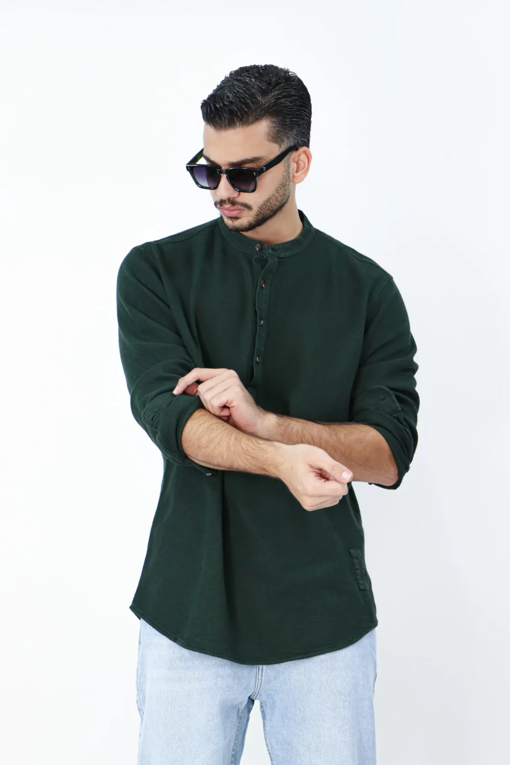 پیراهن کنفی یقه فرنچ - Image 3