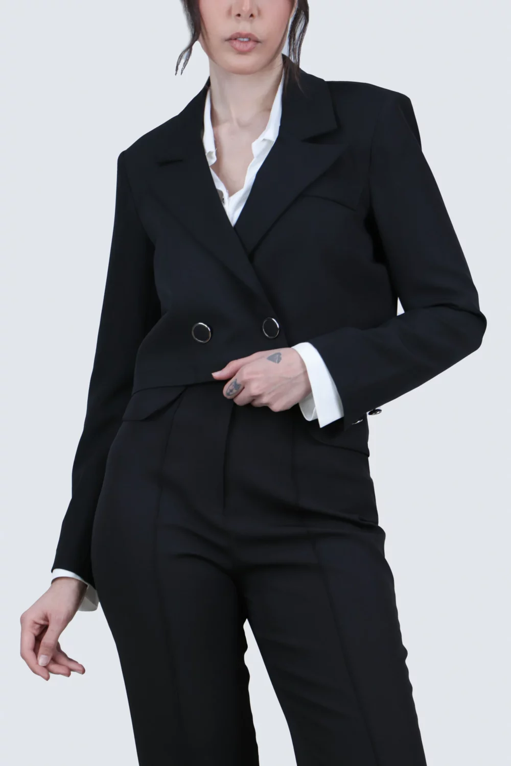 کت کراپ یقه انگلیسی - Image 3