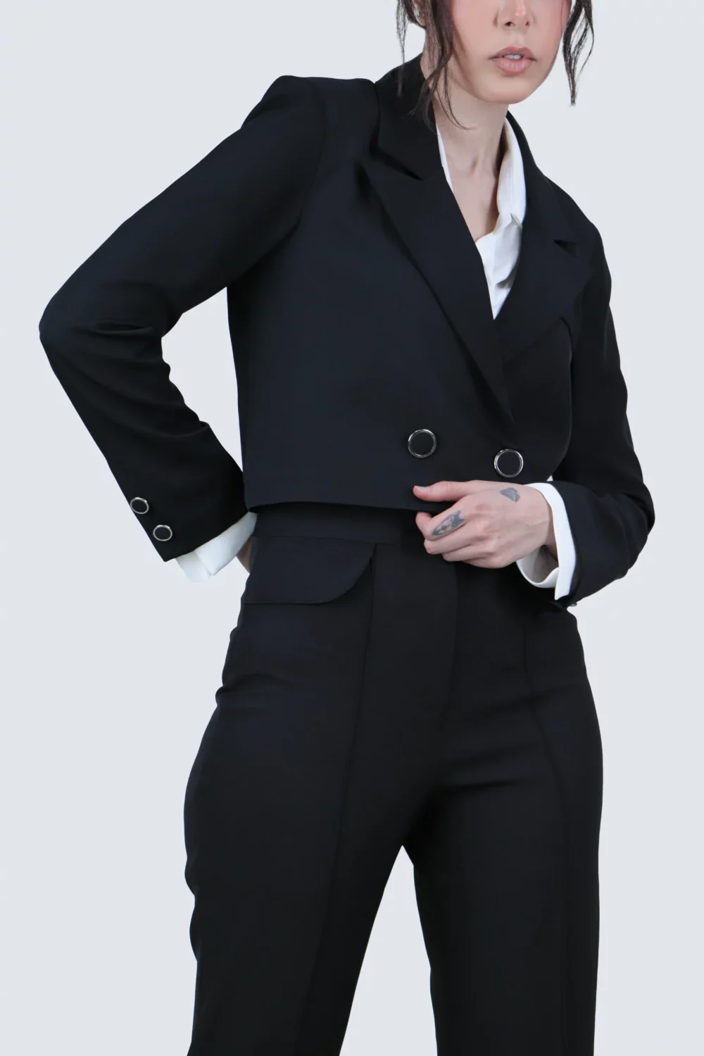 کت کراپ یقه انگلیسی - Image 2