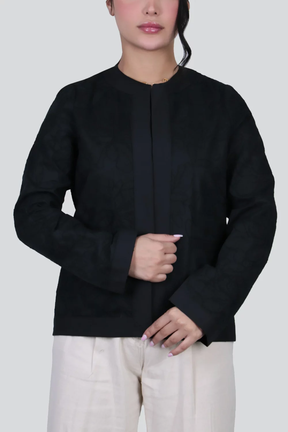 کت کراپ یقه گرد - Image 7