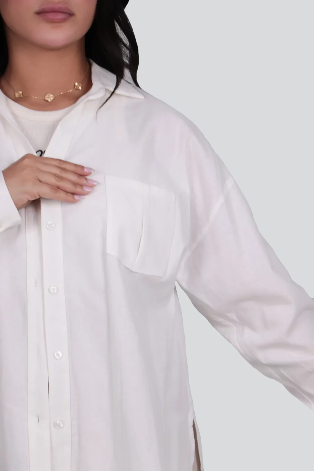 تونیک زنانه کتان تک جیب - Image 6