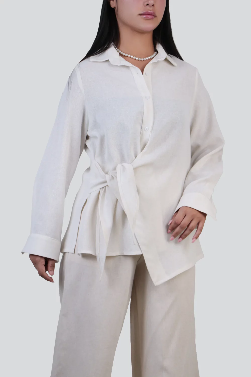 شومیز جلو گره و شلوار - Image 6