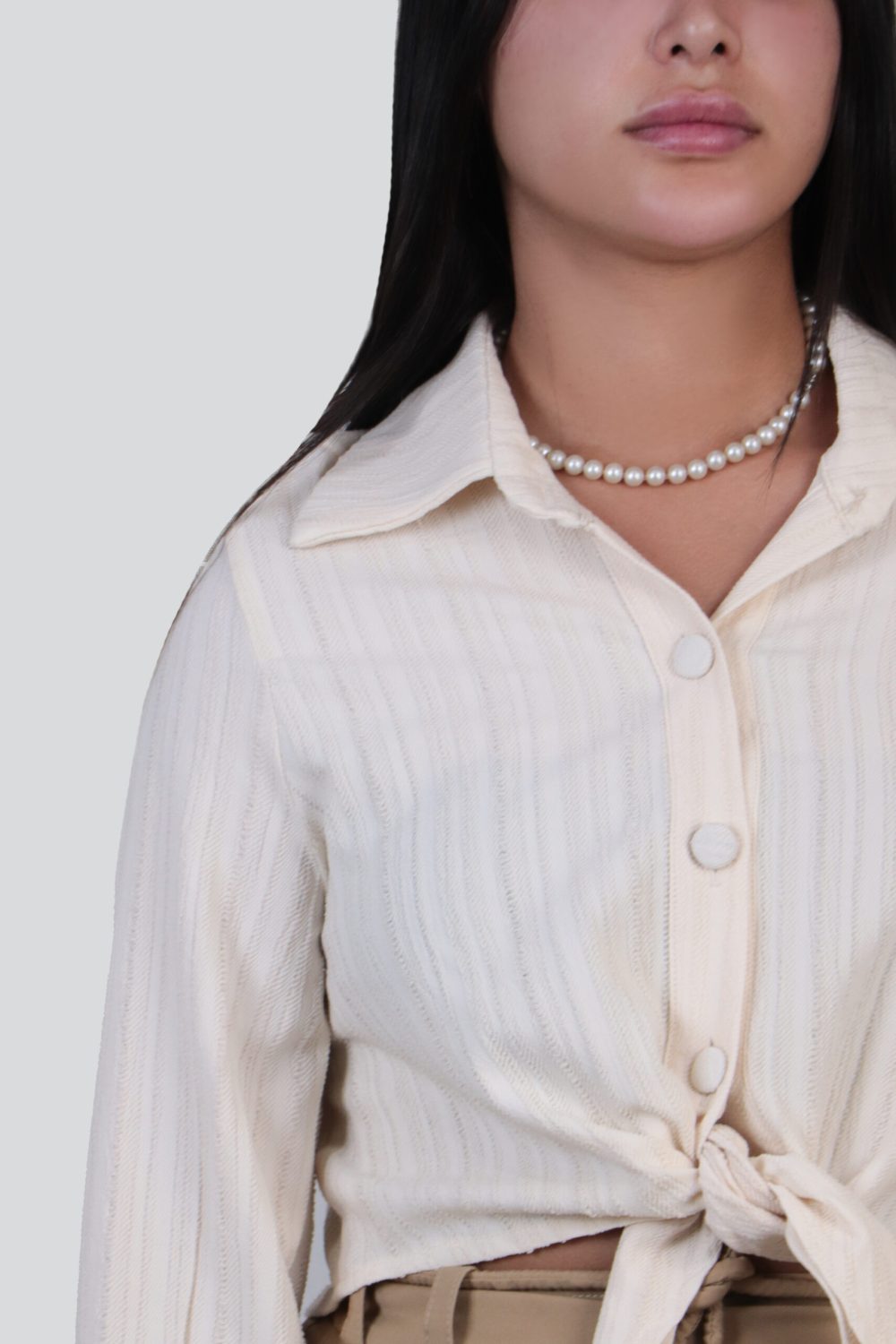 شومیز کراپ جلو گره - Image 4
