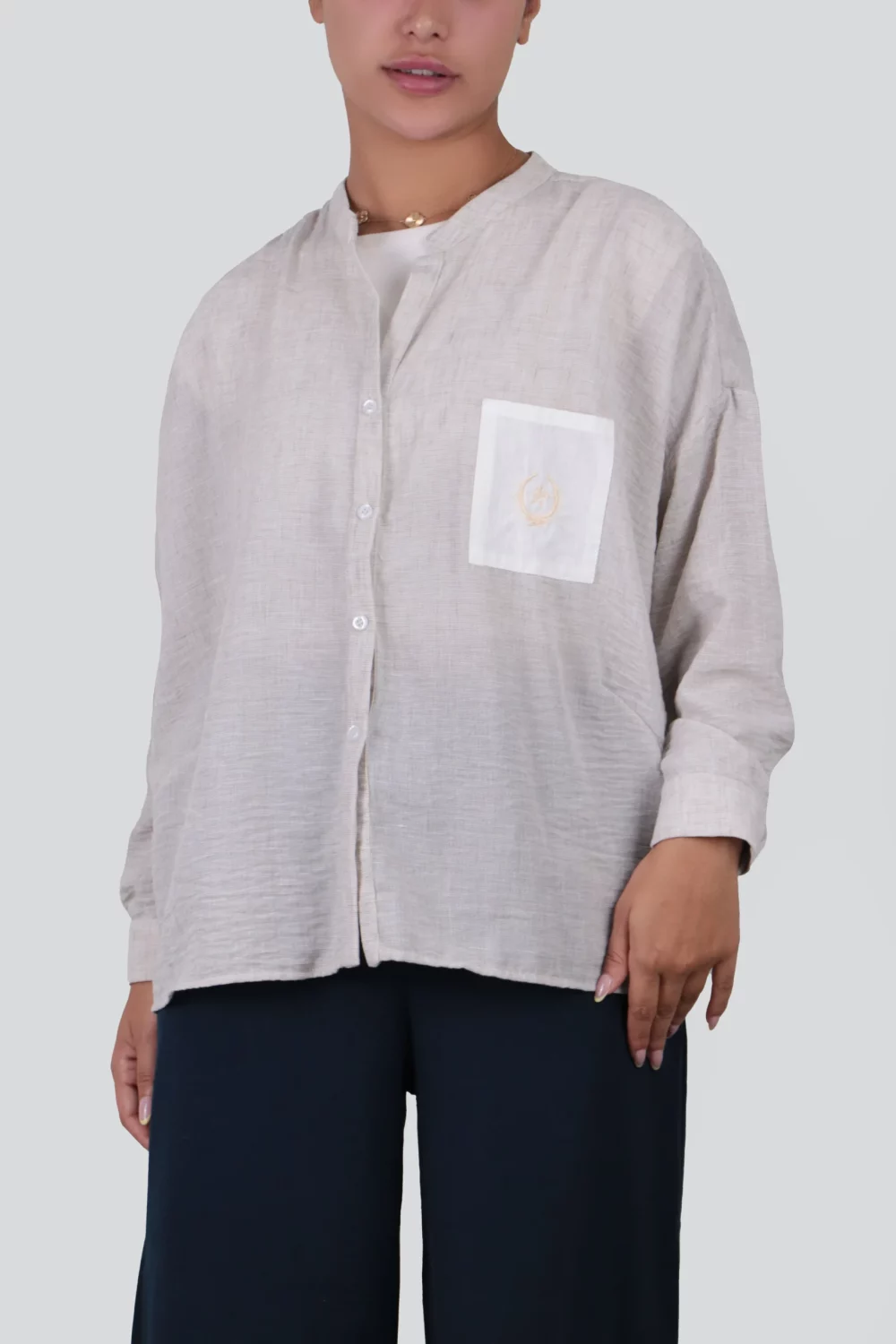 شومیز تک جیب گلدوزی - Image 5